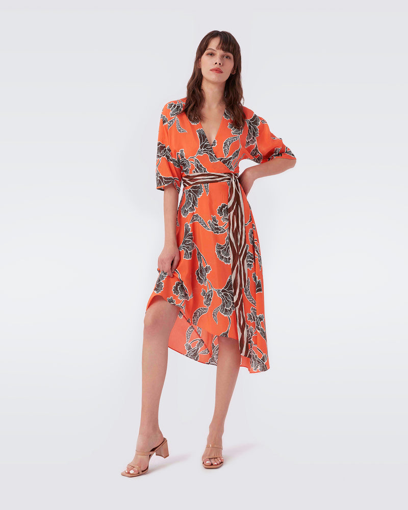 Eloise Asymmetrical Faux-Wrap Dress – Diane von Furstenberg